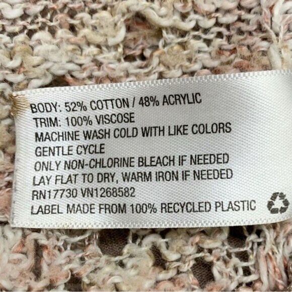 Knox Rose Boho Open Knit Ruffle Hem Long Sleeves Pullover Sweater - Picture 10 of 10